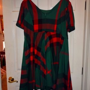 Green/Red Holiday Plaid Dress Size 3X